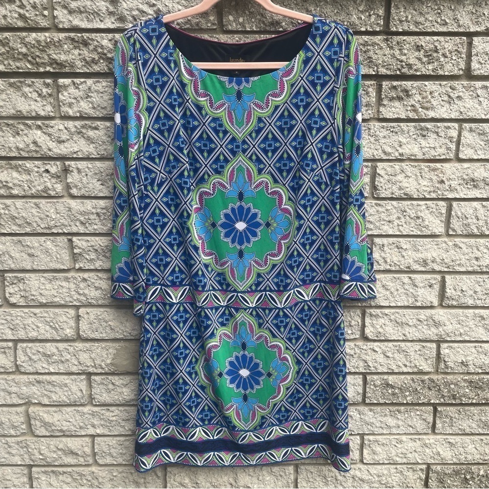 Laundry by Shelli Segal Bright Geometric Printed Shift Dress Size Medium - Picture 2 of 6